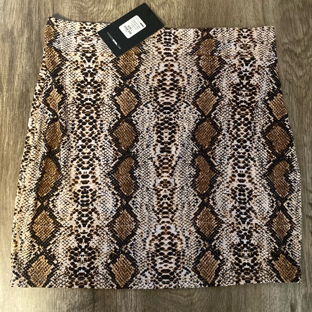 Snakeskin mini skirt